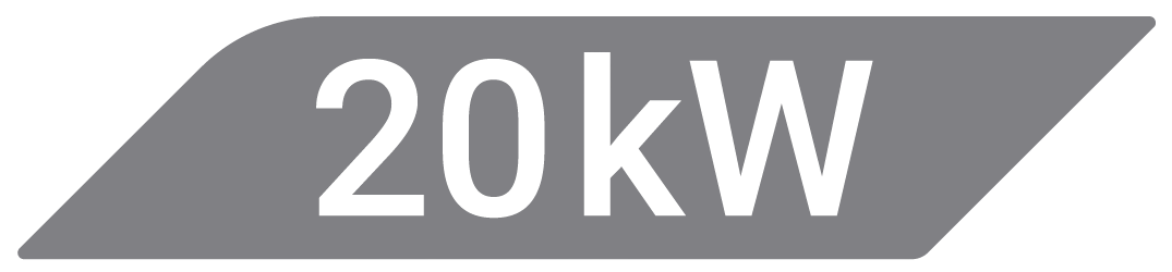 Flag shape with 20 kilowatt notation